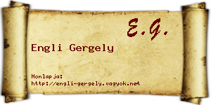 Engli Gergely névjegykártya